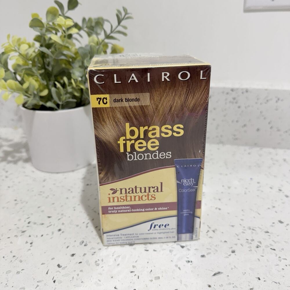 Vintage Clairol Natural Instincts Brass Free Hair Color 7C Dark Blonde